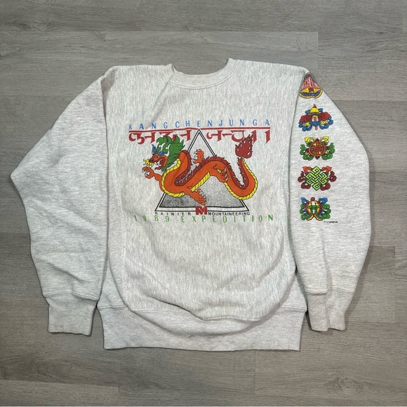 cross grain Other - Vintage 80s Mountain Rainier Expedition Crewneck Sweatshirt Size Small Dragon